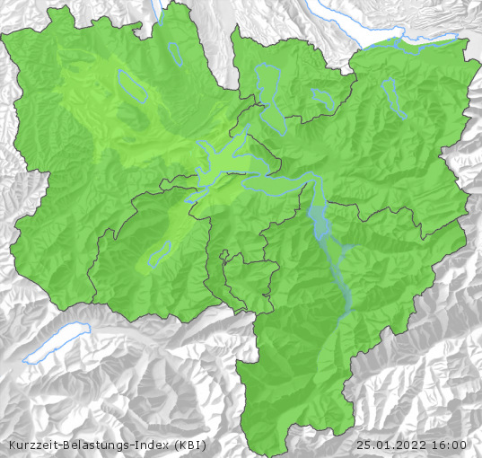 Karte der Luftqualität in der Innerschweiz, KBI