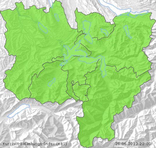 Karte der Luftqualität in der Innerschweiz, KBI