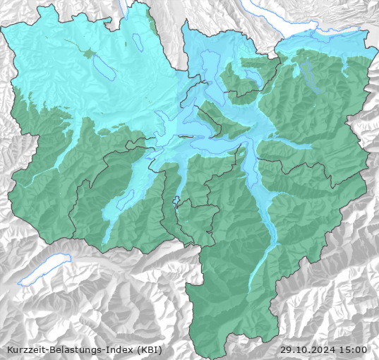 Karte der Luftqualität in der Innerschweiz, KBI