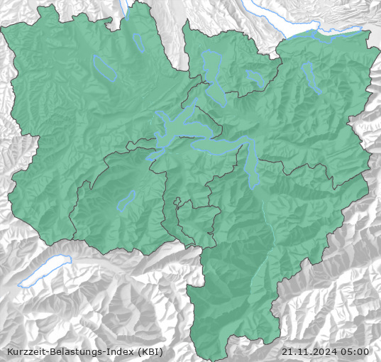 Karte der Luftqualität in der Innerschweiz, KBI