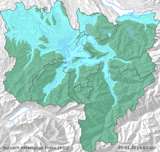 Karte der Luftqualität in der Innerschweiz, KBI