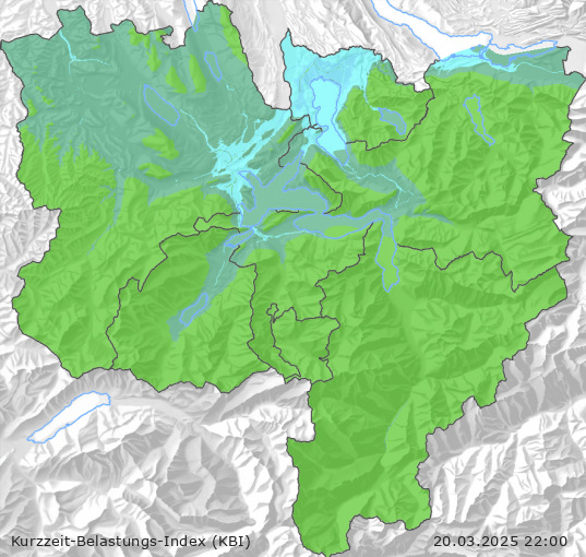 Karte der Luftqualität in der Innerschweiz, KBI