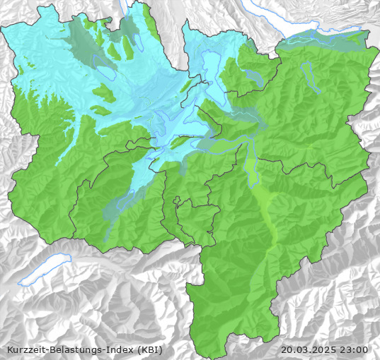 Karte der Luftqualität in der Innerschweiz, KBI