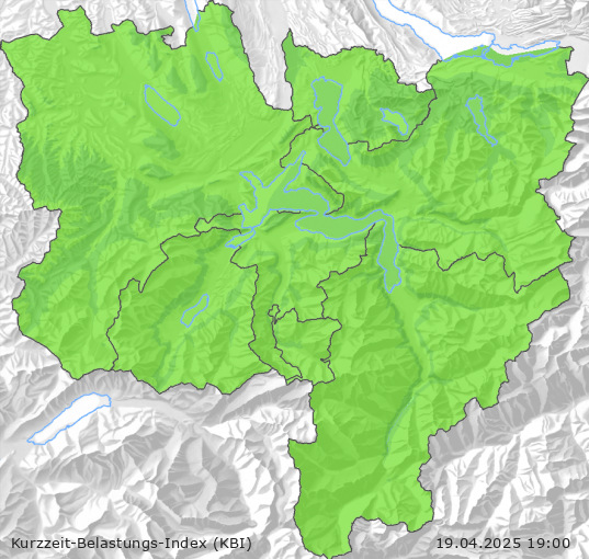 Karte der Luftqualität in der Innerschweiz, KBI