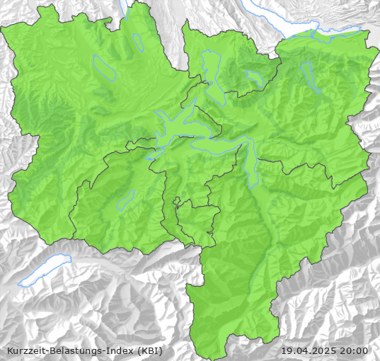 Karte der Luftqualität in der Innerschweiz, KBI