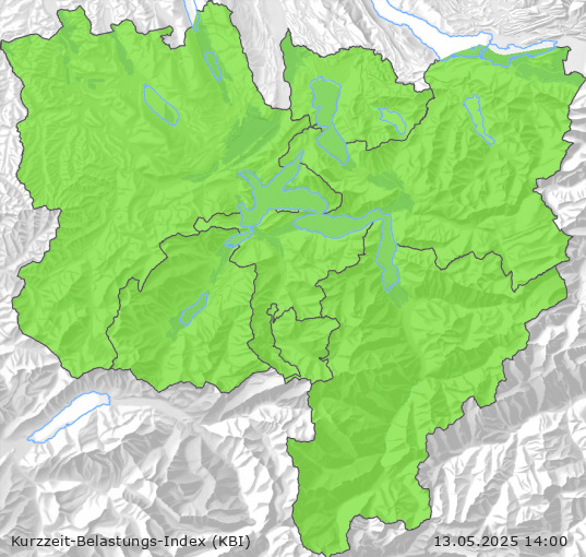 Karte der Luftqualität in der Innerschweiz, KBI