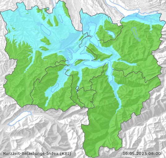 Karte der Luftqualität in der Innerschweiz, KBI