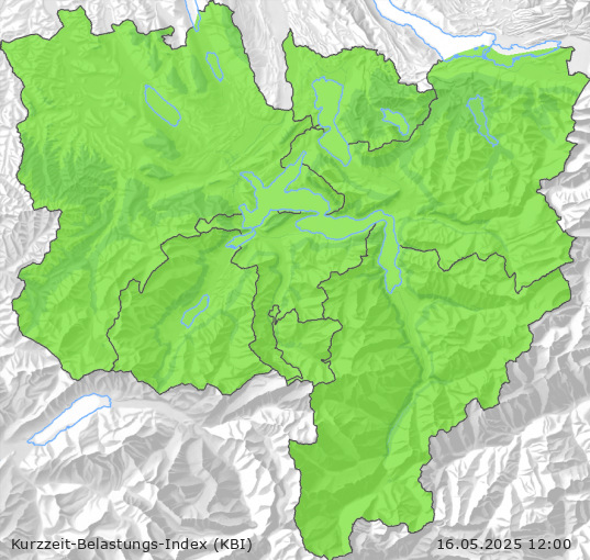 Karte der Luftqualität in der Innerschweiz, KBI