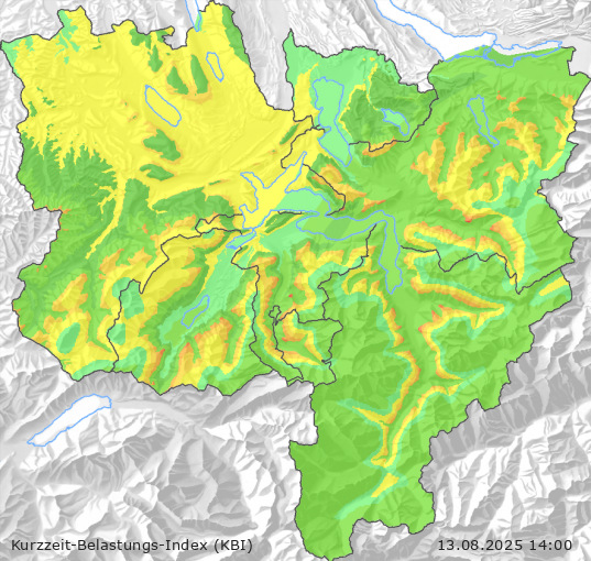Karte der Luftqualität in der Innerschweiz, KBI