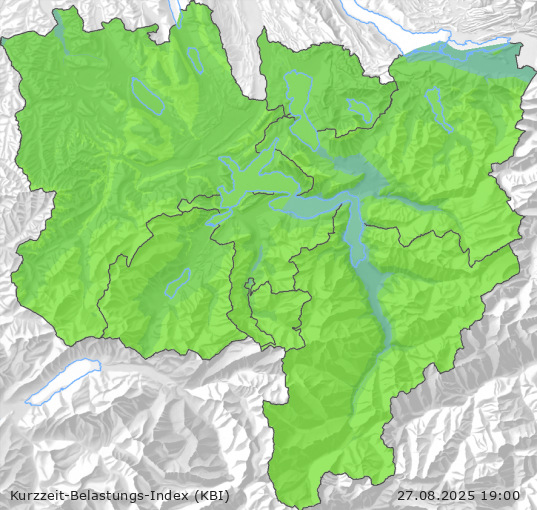 Karte der Luftqualität in der Innerschweiz, KBI