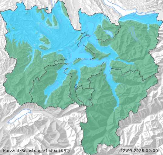 Karte der Luftqualität in der Innerschweiz, KBI