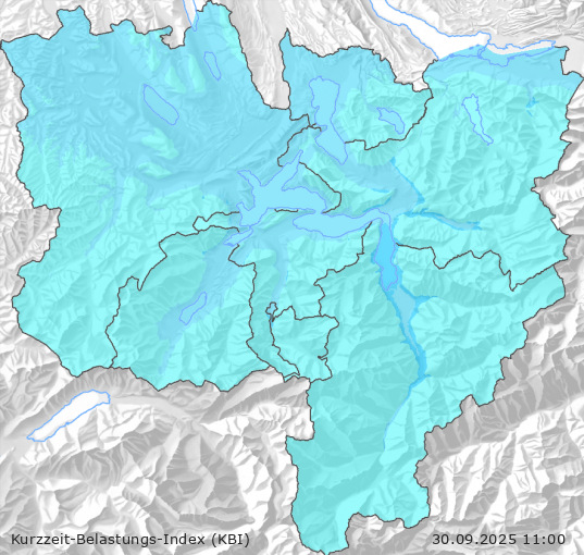 Karte der Luftqualität in der Innerschweiz, KBI