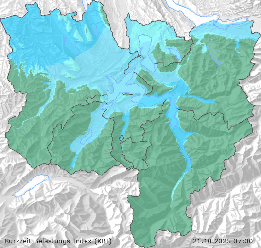Karte der Luftqualität in der Innerschweiz, KBI