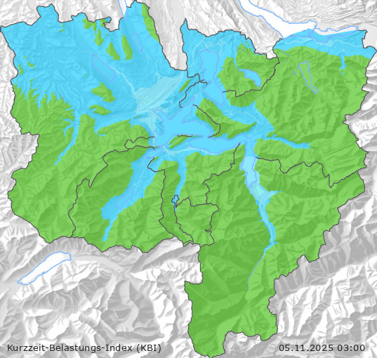 Karte der Luftqualität in der Innerschweiz, KBI