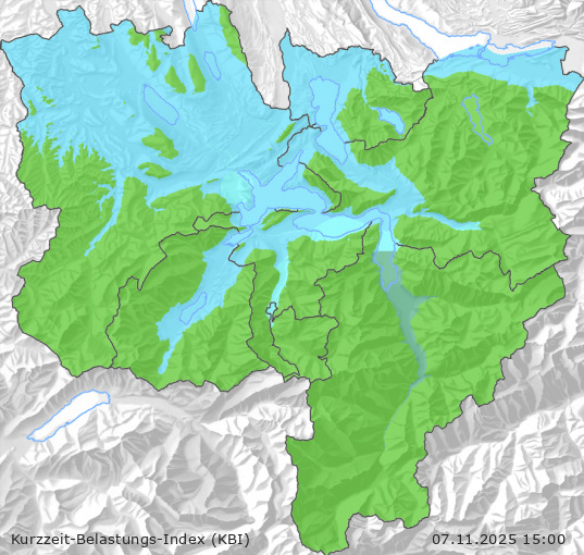 Karte der Luftqualität in der Innerschweiz, KBI