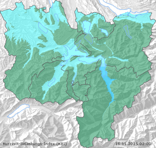 Karte der Luftqualität in der Innerschweiz, KBI
