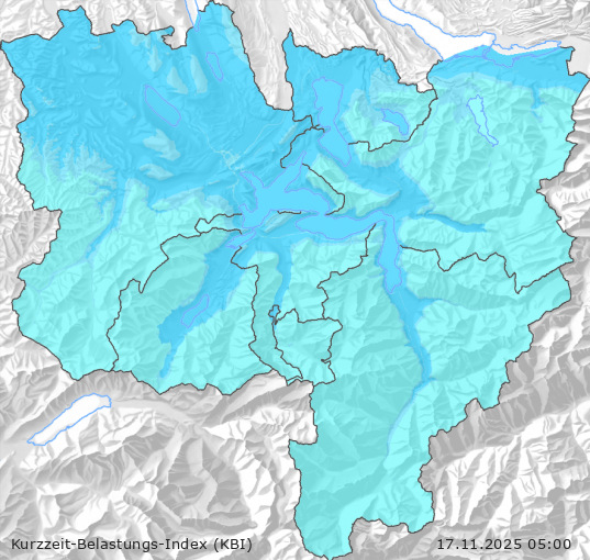 Karte der Luftqualität in der Innerschweiz, KBI