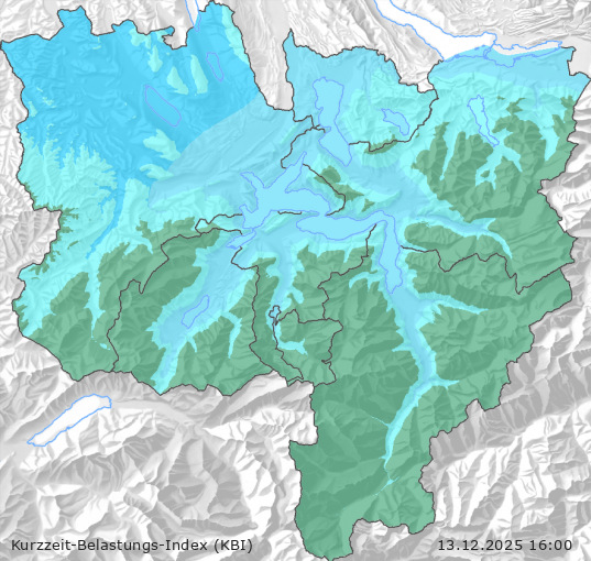 Karte der Luftqualität in der Innerschweiz, KBI