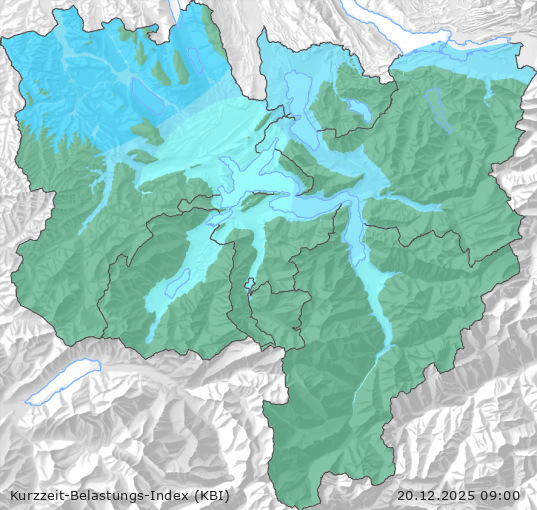 Karte der Luftqualität in der Innerschweiz, KBI