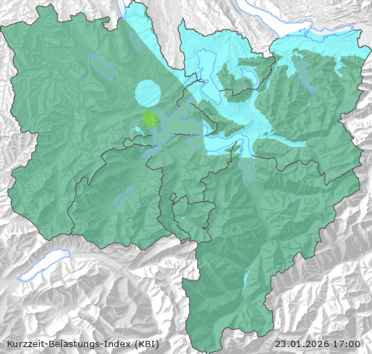 Karte der Luftqualität in der Innerschweiz, KBI