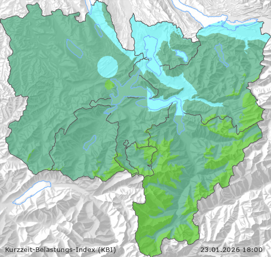 Karte der Luftqualität in der Innerschweiz, KBI