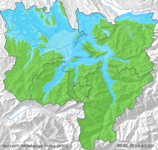 Karte der Luftqualität in der Innerschweiz, KBI