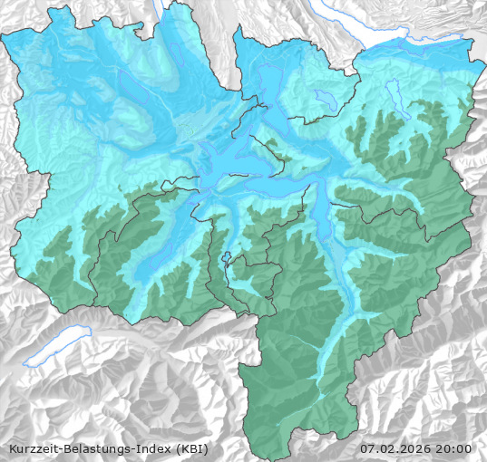 Karte der Luftqualität in der Innerschweiz, KBI