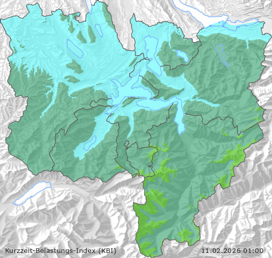 Karte der Luftqualität in der Innerschweiz, KBI