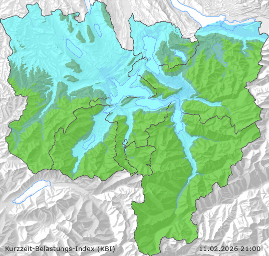 Karte der Luftqualität in der Innerschweiz, KBI