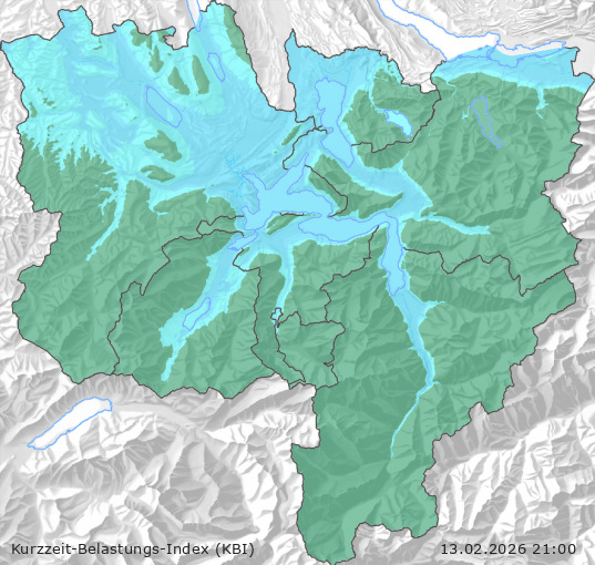 Karte der Luftqualität in der Innerschweiz, KBI