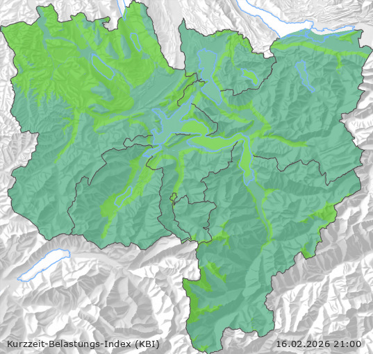 Karte der Luftqualität in der Innerschweiz, KBI
