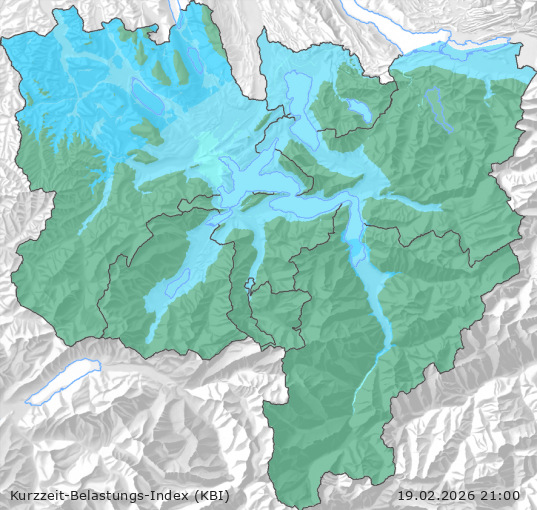 Karte der Luftqualität in der Innerschweiz, KBI