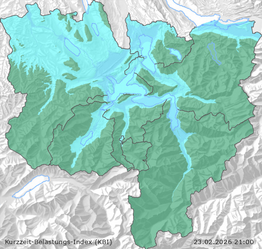 Karte der Luftqualität in der Innerschweiz, KBI