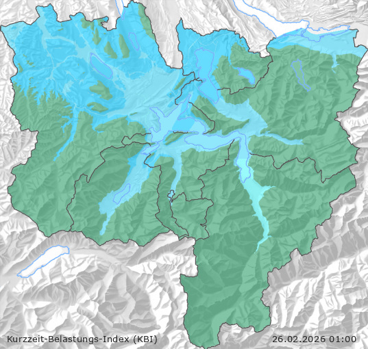 Karte der Luftqualität in der Innerschweiz, KBI