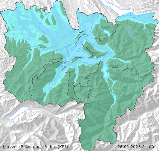 Karte der Luftqualität in der Innerschweiz, KBI