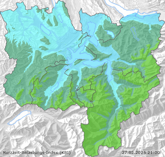 Karte der Luftqualität in der Innerschweiz, KBI