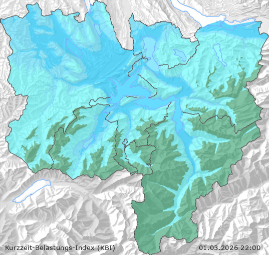 Karte der Luftqualität in der Innerschweiz, KBI