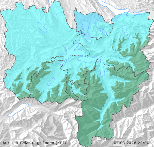 Karte der Luftqualität in der Innerschweiz, KBI