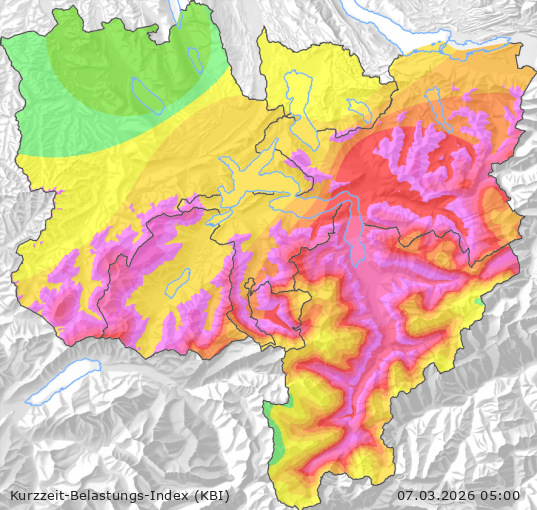 Karte der Luftqualität in der Innerschweiz, KBI