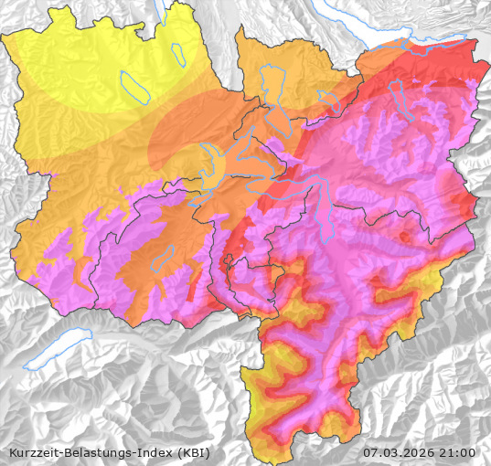 Karte der Luftqualität in der Innerschweiz, KBI