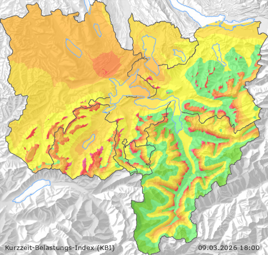 Karte der Luftqualität in der Innerschweiz, KBI