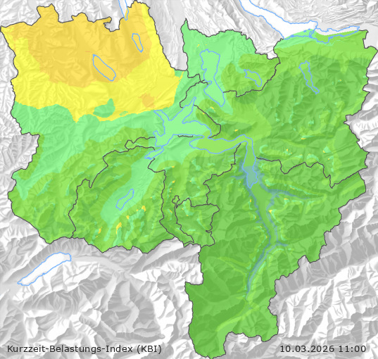 Karte der Luftqualität in der Innerschweiz, KBI