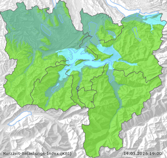 Karte der Luftqualität in der Innerschweiz, KBI