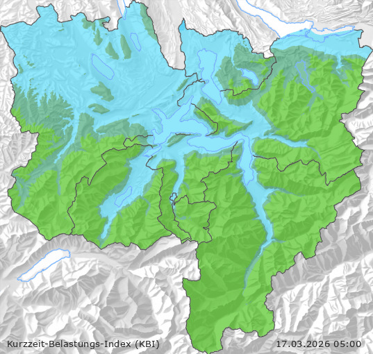 Karte der Luftqualität in der Innerschweiz, KBI