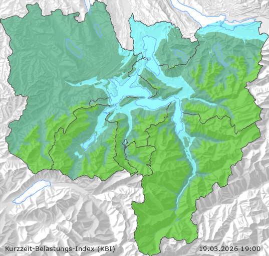 Karte der Luftqualität in der Innerschweiz, KBI