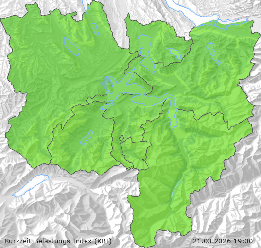 Karte der Luftqualität in der Innerschweiz, KBI