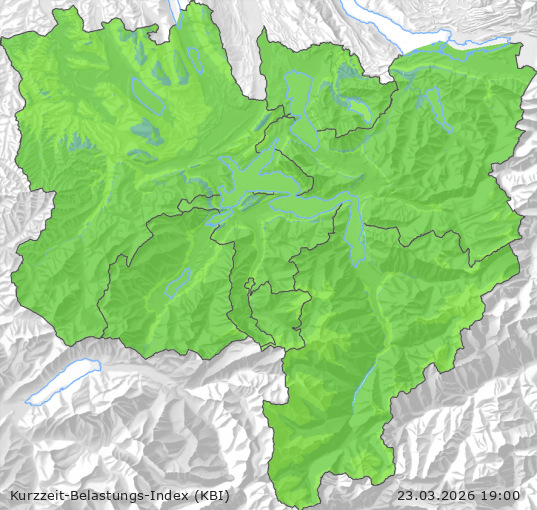 Karte der Luftqualität in der Innerschweiz, KBI