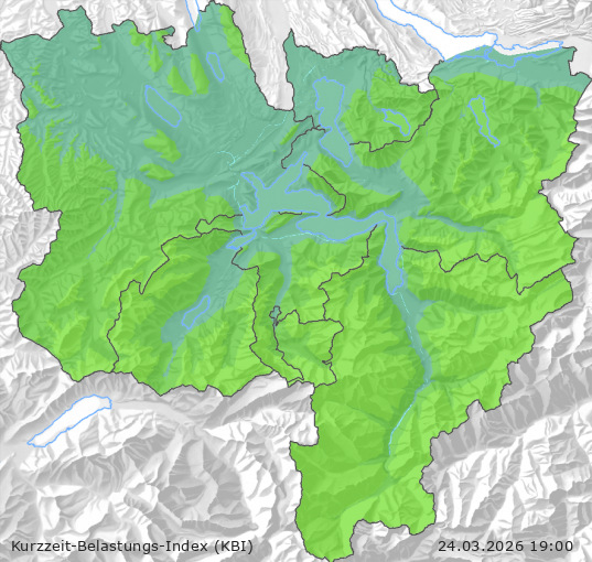 Karte der Luftqualität in der Innerschweiz, KBI