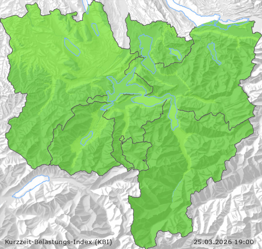 Karte der Luftqualität in der Innerschweiz, KBI