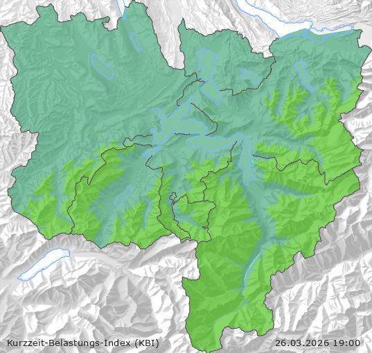 Karte der Luftqualität in der Innerschweiz, KBI